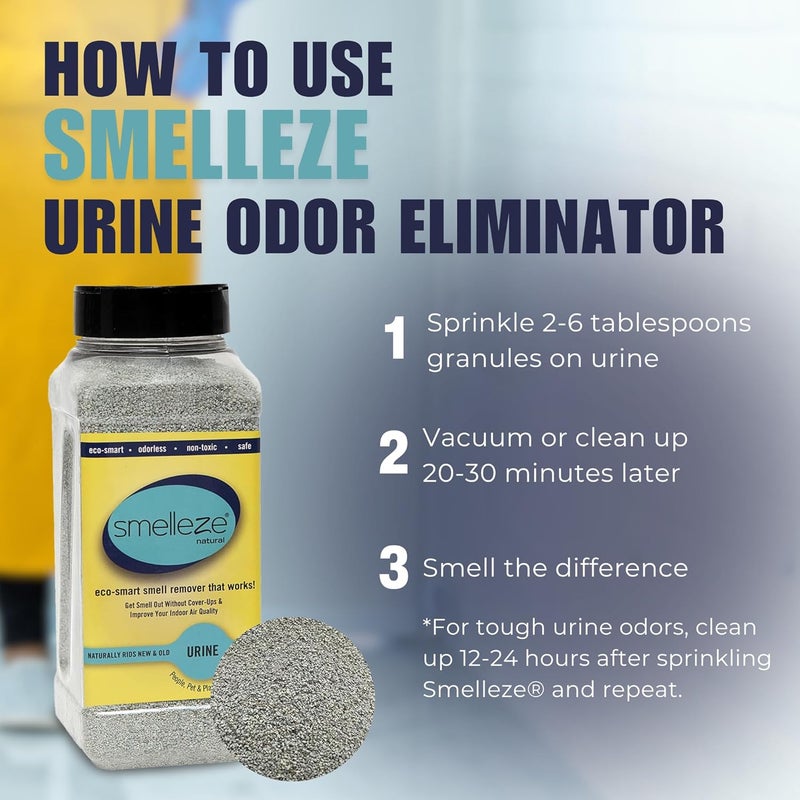 SMELLEZE Natural Urine Smell Removal Deodorizer - 2 lb Eco-Smart Granules for Effective Odor Elimination - Image 5